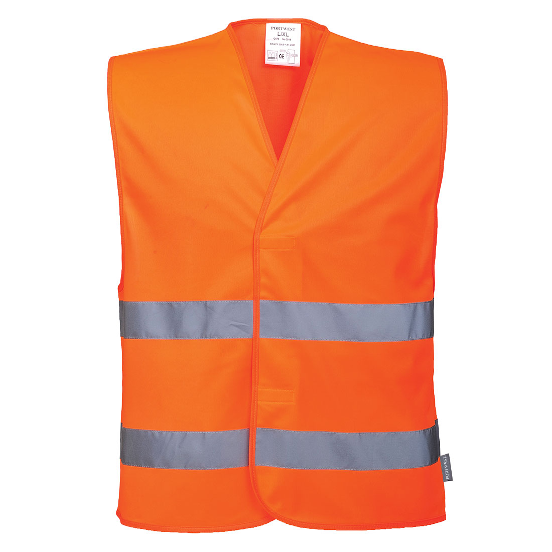 Portwest Hi-Vis Two Band Vest in Orange – Vorderansicht