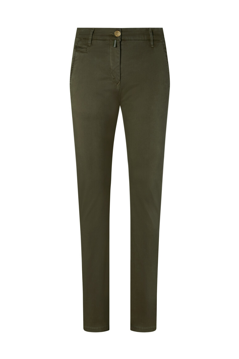 HAKRO 706 Damen Chinohose X-Stretch in Olive – Vorderansicht