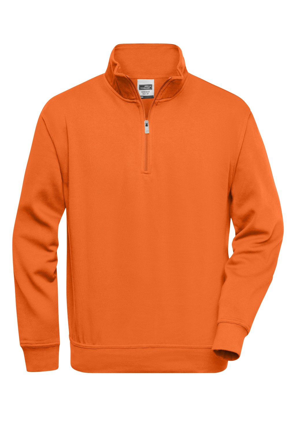 Daiber Workwear Half-Zip Sweat in Orange – Vorderansicht