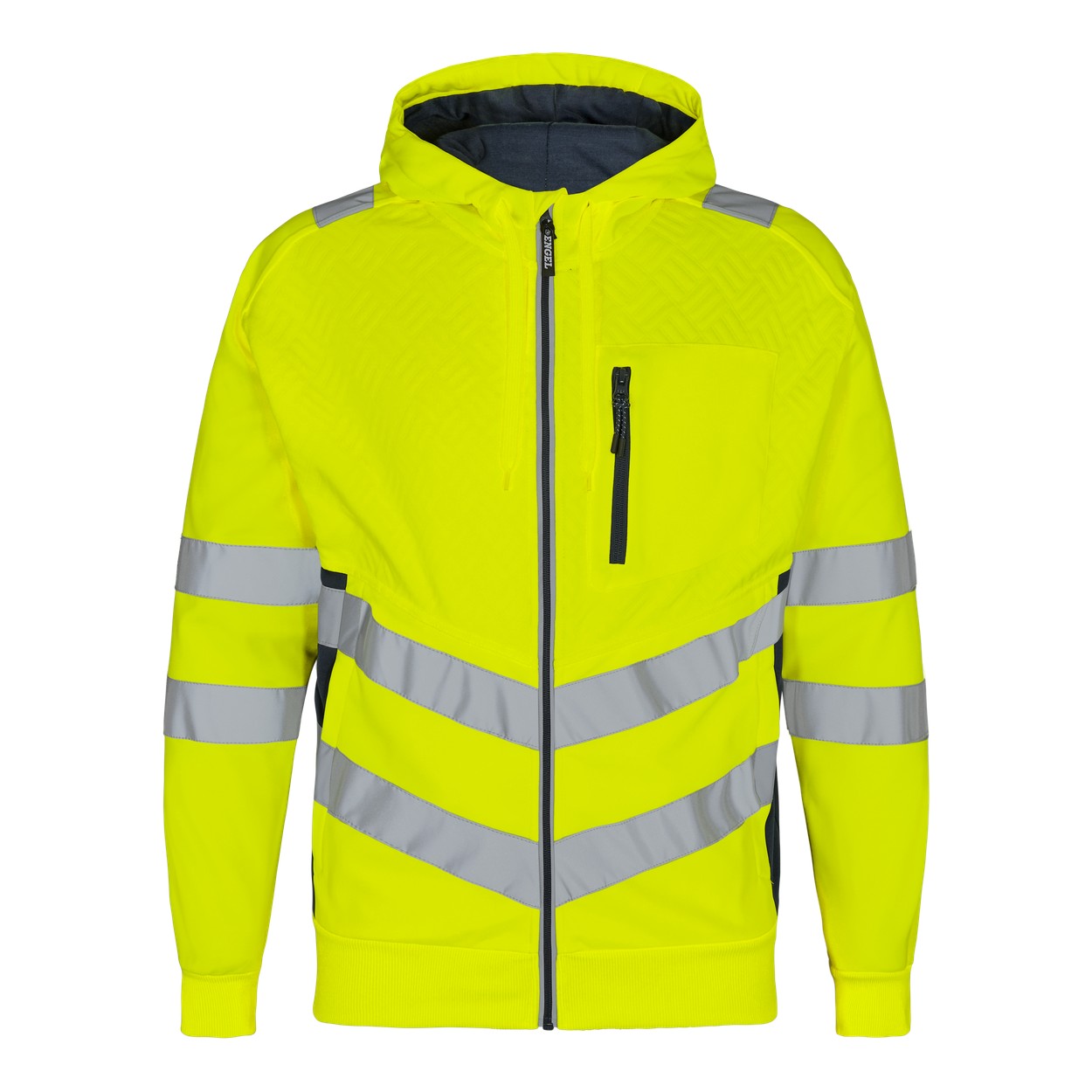 ENGEL Safety 8025-241 Sweatcardigan in Gelb/Blue Ink – Vorderansicht