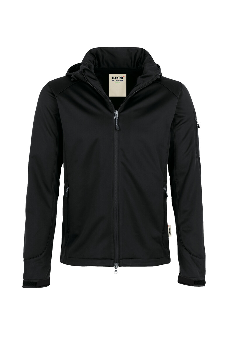 HAKRO 848 Softshelljacke in Schwarz – Vorderansicht