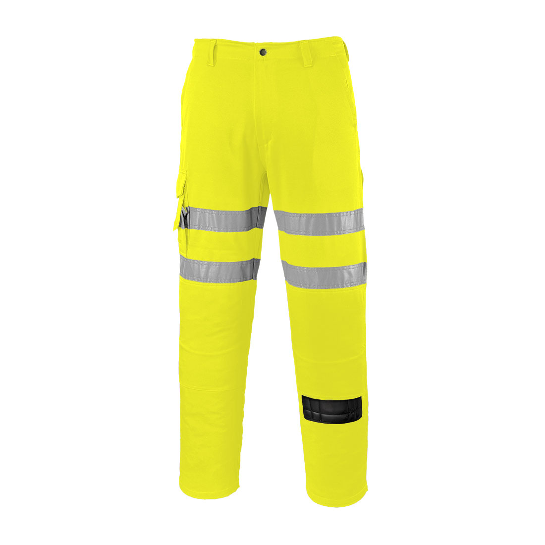 Portwest ES1 Essential Hi-Vis Combat Trouser in Gelb – Vorderansicht