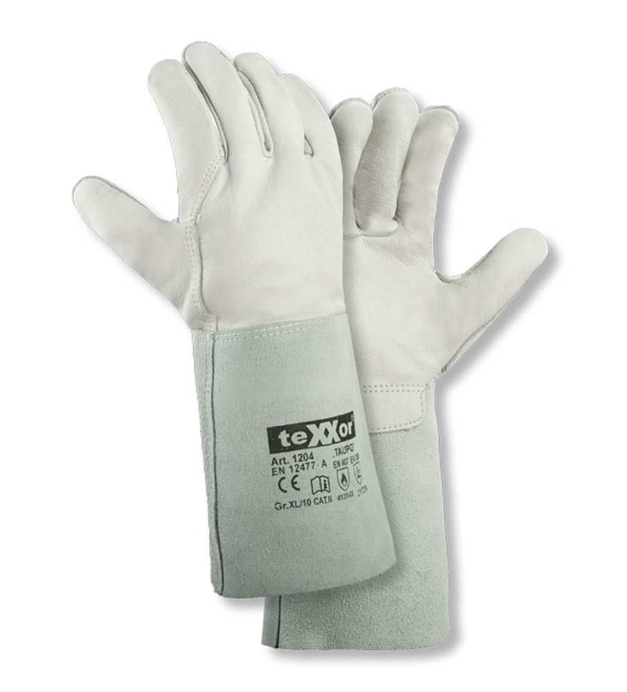 teXXor® Schweißerhandschuhe TAUPO in Natur – Vorderansicht