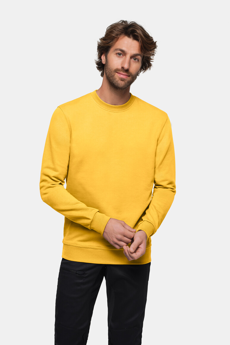 HAKRO 475 Sweatshirt MIKRALINAR® in Sonne – Modellansicht