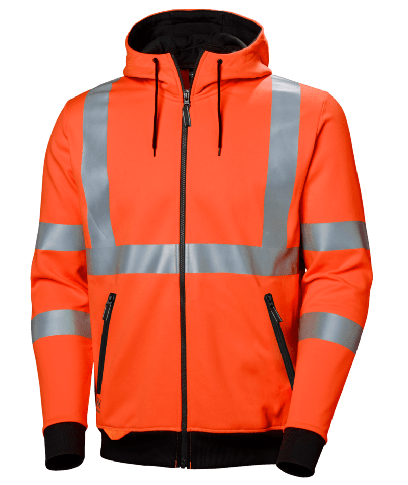 Helly Hansen Workwear ADDVIS ZIP HOODIE in Orange – Vorderansicht