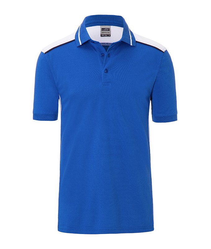 Daiber Men's Workwear Polo - COLOR - in Royal/White – Vorderansicht