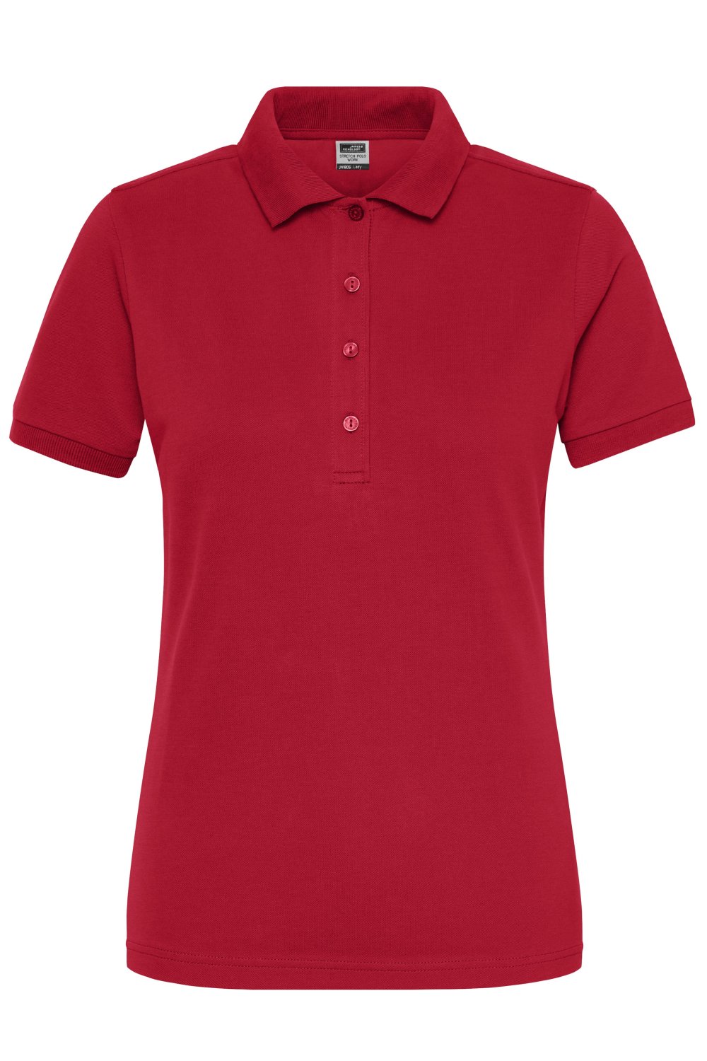 Daiber Ladies' ORGANIC Stretch-Polo Work - SOLID - OCS Blended in Red – Vorderansicht