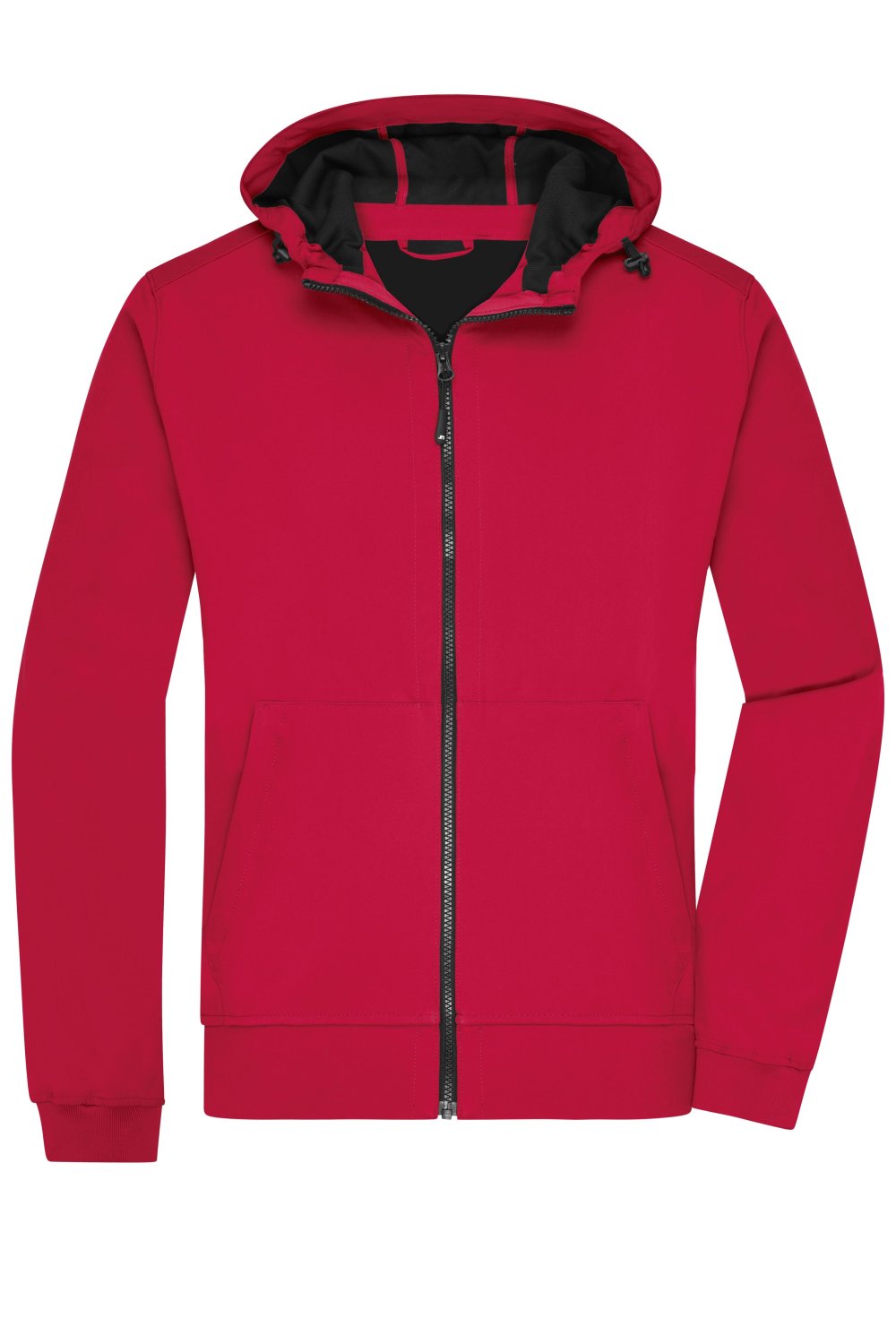 Daiber Men's Hooded Softshell Jacket in Red/Black – Vorderansicht