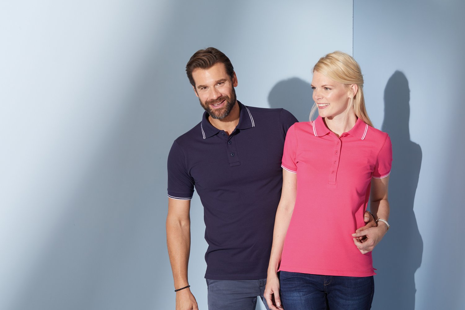 Daiber Men's Polo in Navy/White – Modellansicht