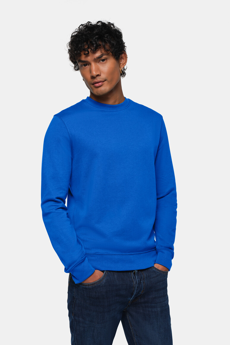 HAKRO 550 Sweatshirt MIKRALINAR® ECO in Royalblau – Modellansicht