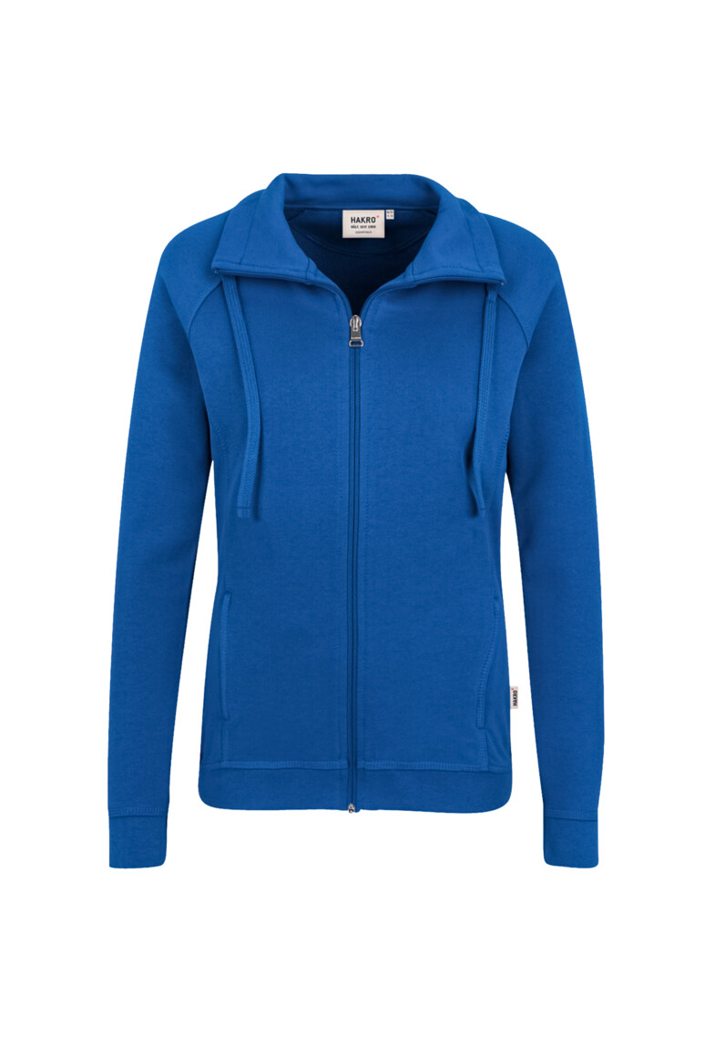 HAKRO 406 Damen Sweatjacke Premium in Royalblau – Vorderansicht