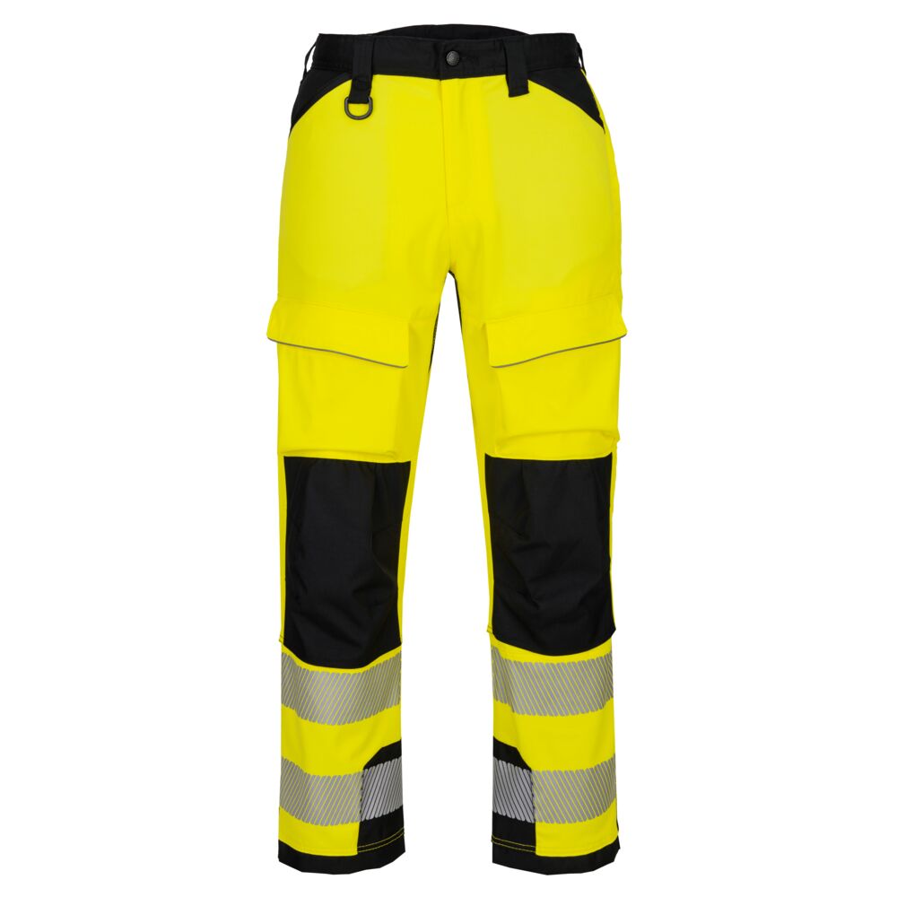 Portwest PW3 Hi-Vis Harness Trouser in Gelb/Schwarz – Vorderansicht