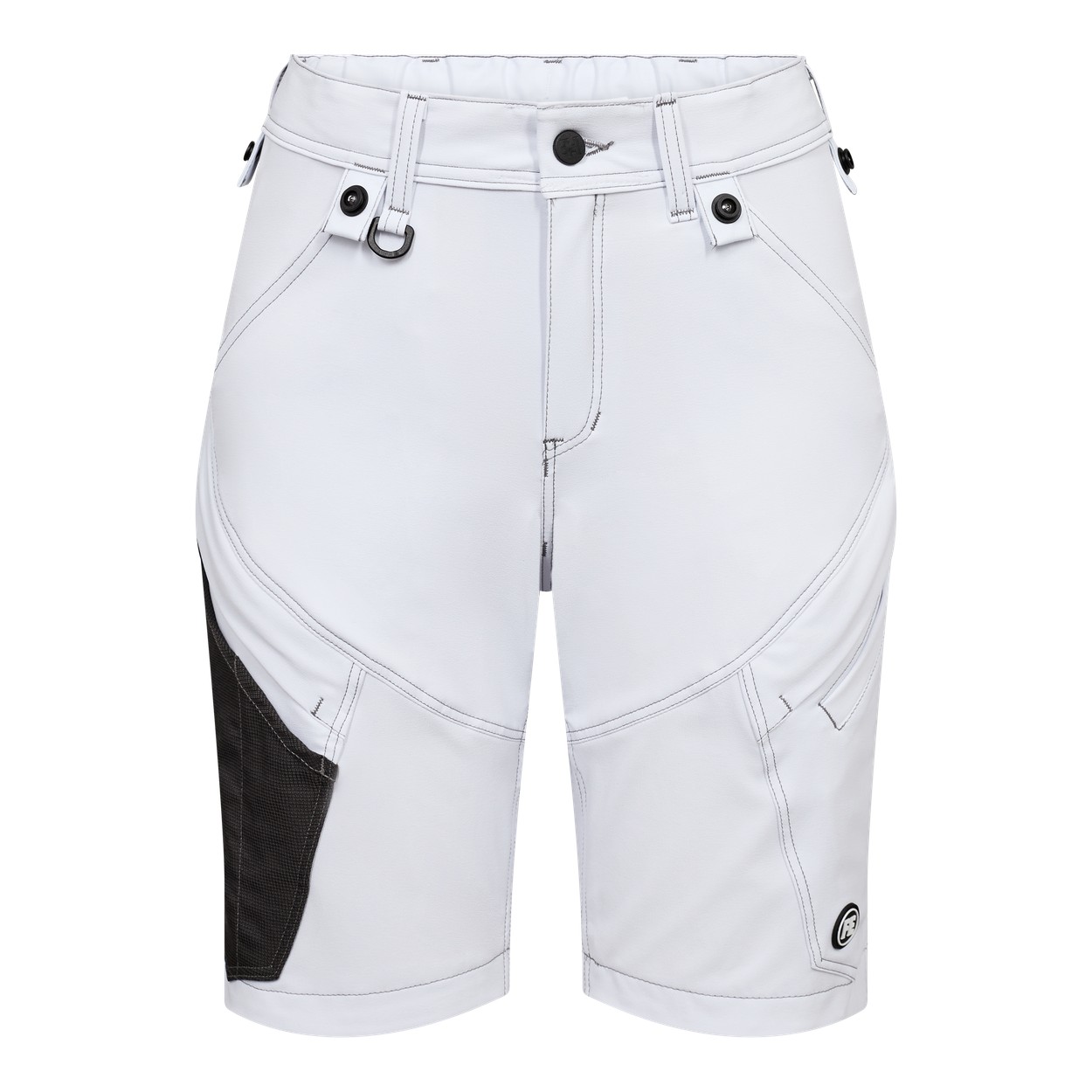 ENGEL X-treme 6361-417 Damen Arbeitsshorts mit 4-Wege-Stretch in Weiss – Vorderansicht
