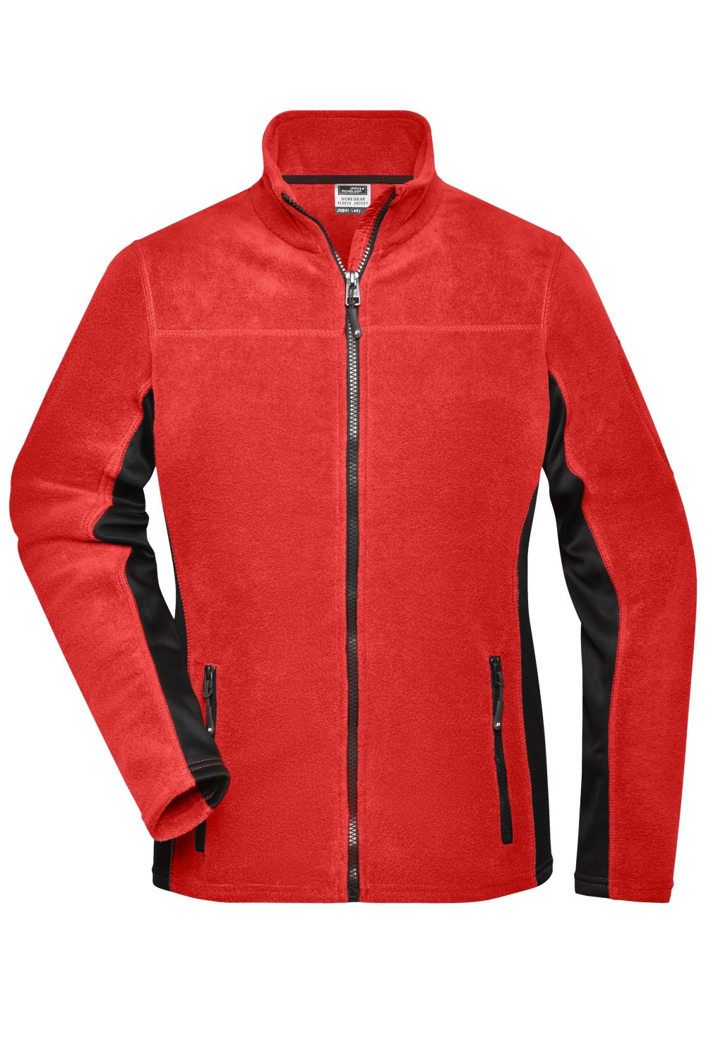 Daiber Ladies' Workwear Fleece Jacket - STRONG - in Red/Black – Vorderansicht