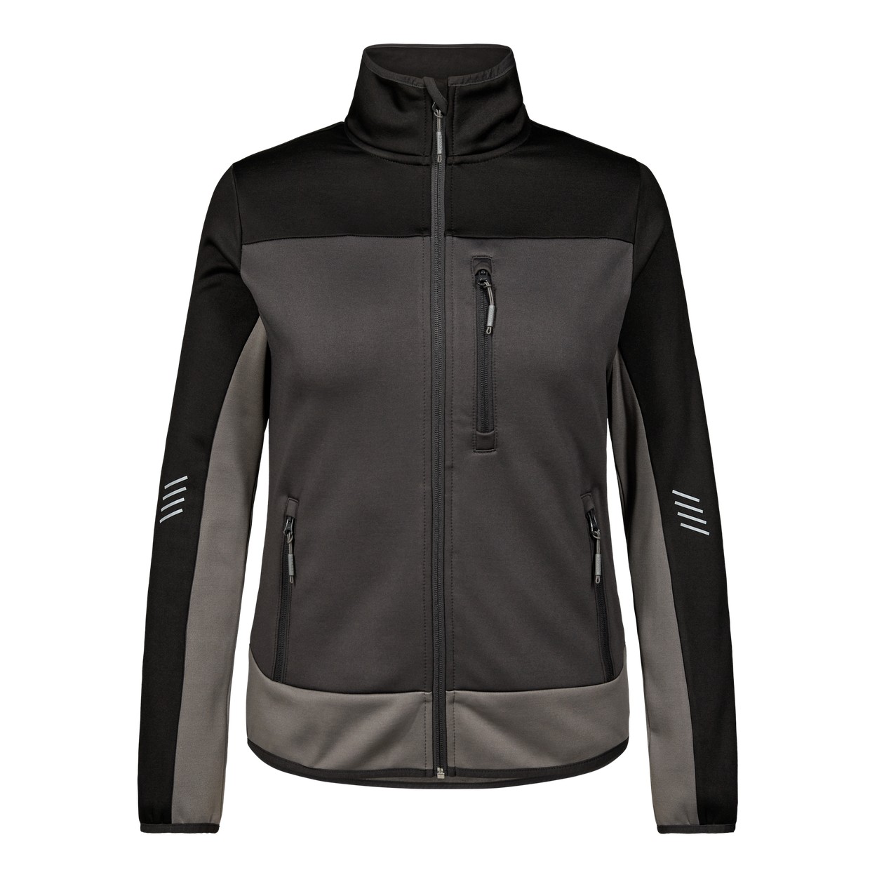 ENGEL Entire 8336-238 Damen Midlayer-Cardigan in Anthrazitgrau/Schwarz – Vorderansicht