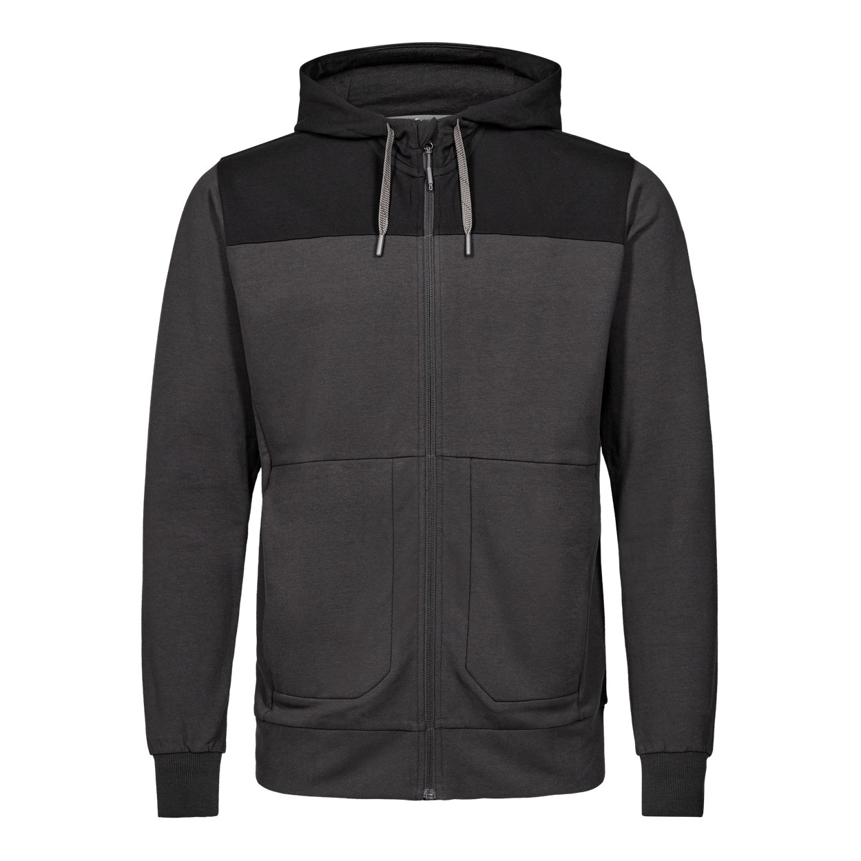 ENGEL Entire 8329-247 sweatcardigan mit kapuze in Anthrazitgrau/Schwarz – Vorderansicht