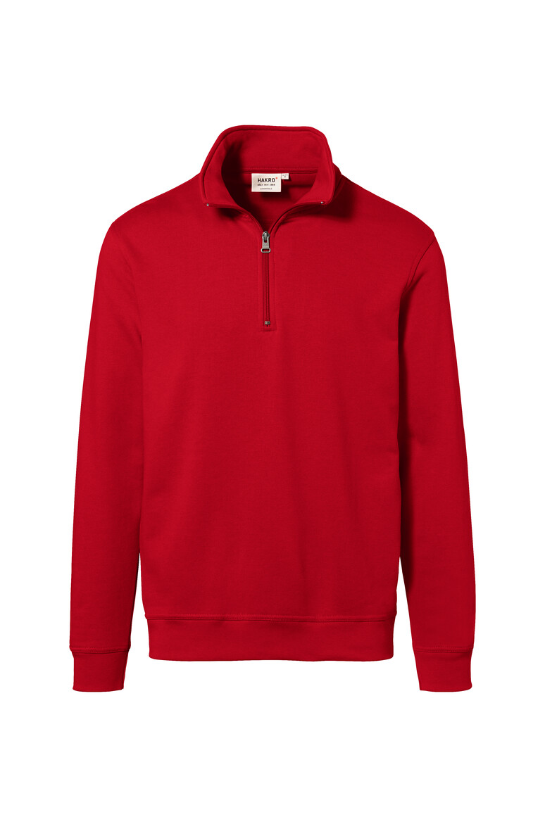 HAKRO 451 Zip-Sweatshirt Premium in Rot – Vorderansicht