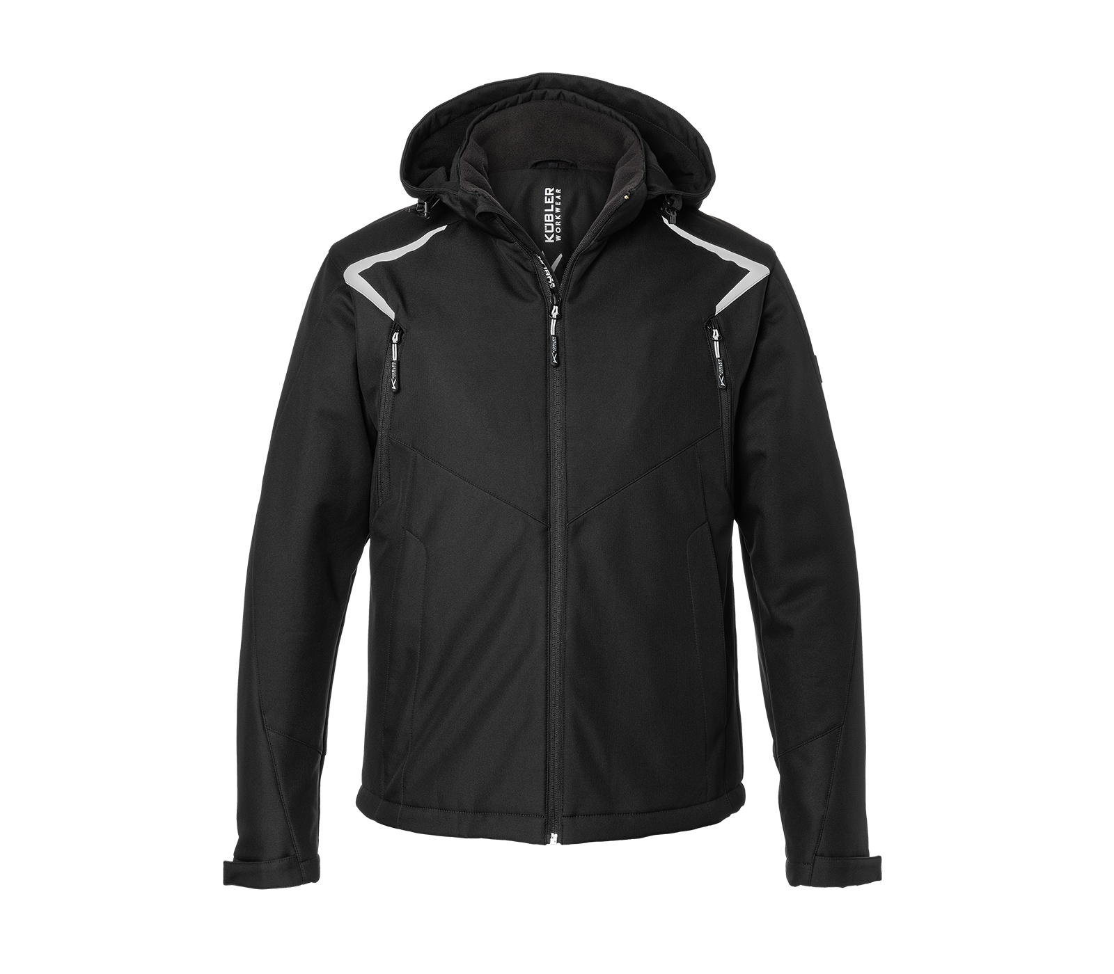 KÜBLER BODYFORCE Winter Softshell Jacke in Schwarz – Vorderansicht