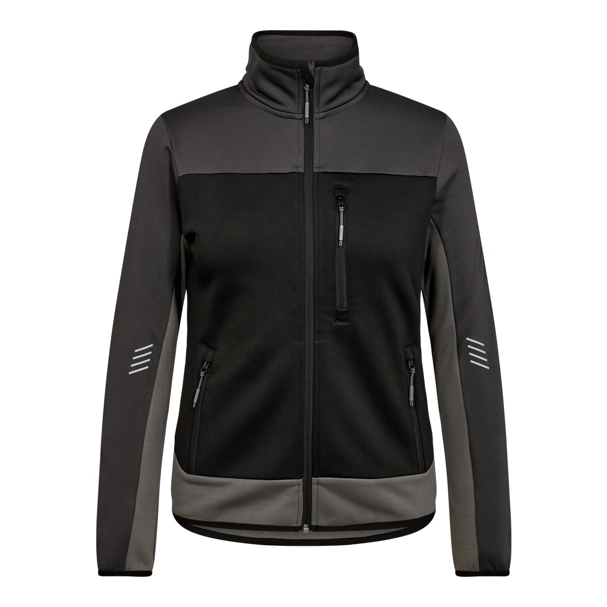 ENGEL Entire 8336-238 Damen Midlayer-Cardigan in Schwarz/Anthrazit Grau – Vorderansicht