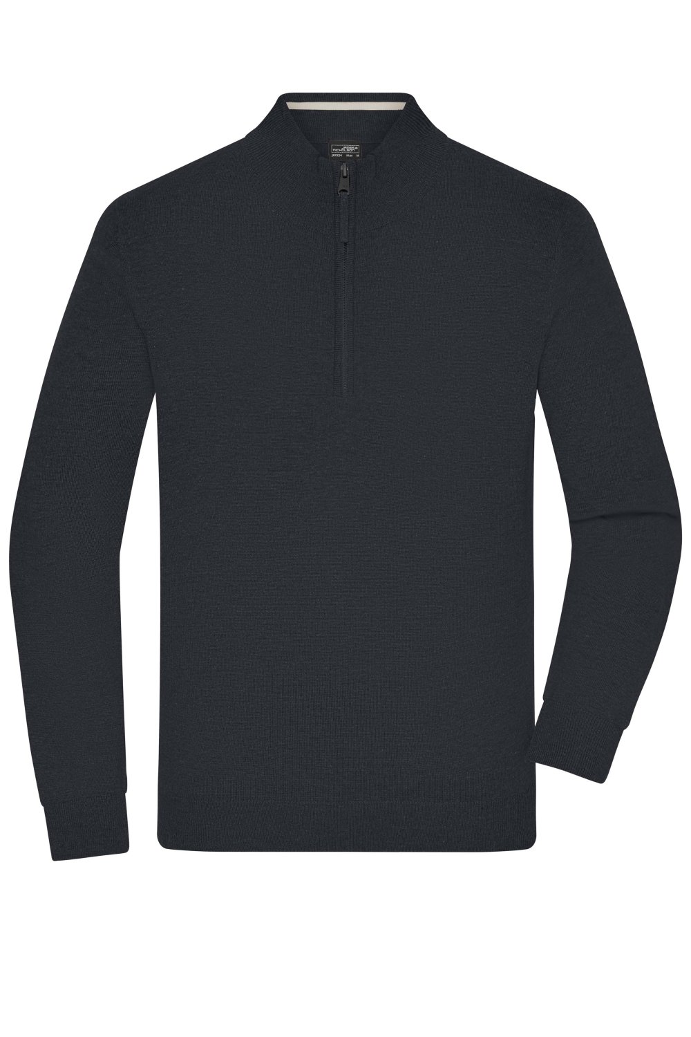 Daiber Men's Half-Zip Troyer in Black – Vorderansicht