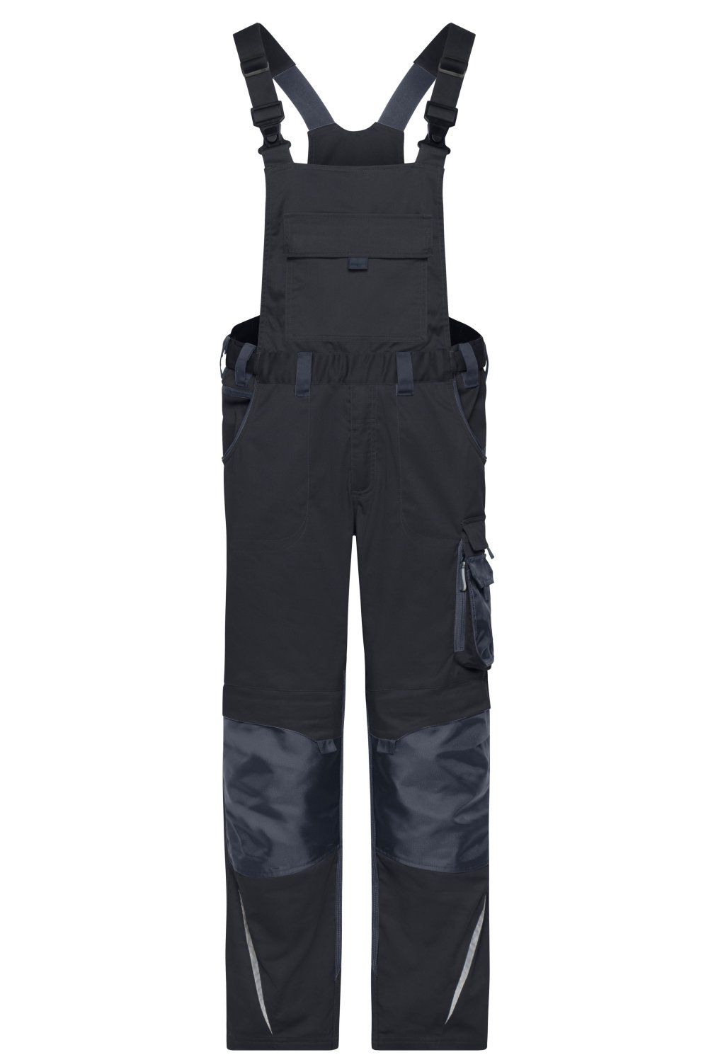 Daiber Workwear Pants with Bib - STRONG - GRS in Black/Carbon – Vorderansicht
