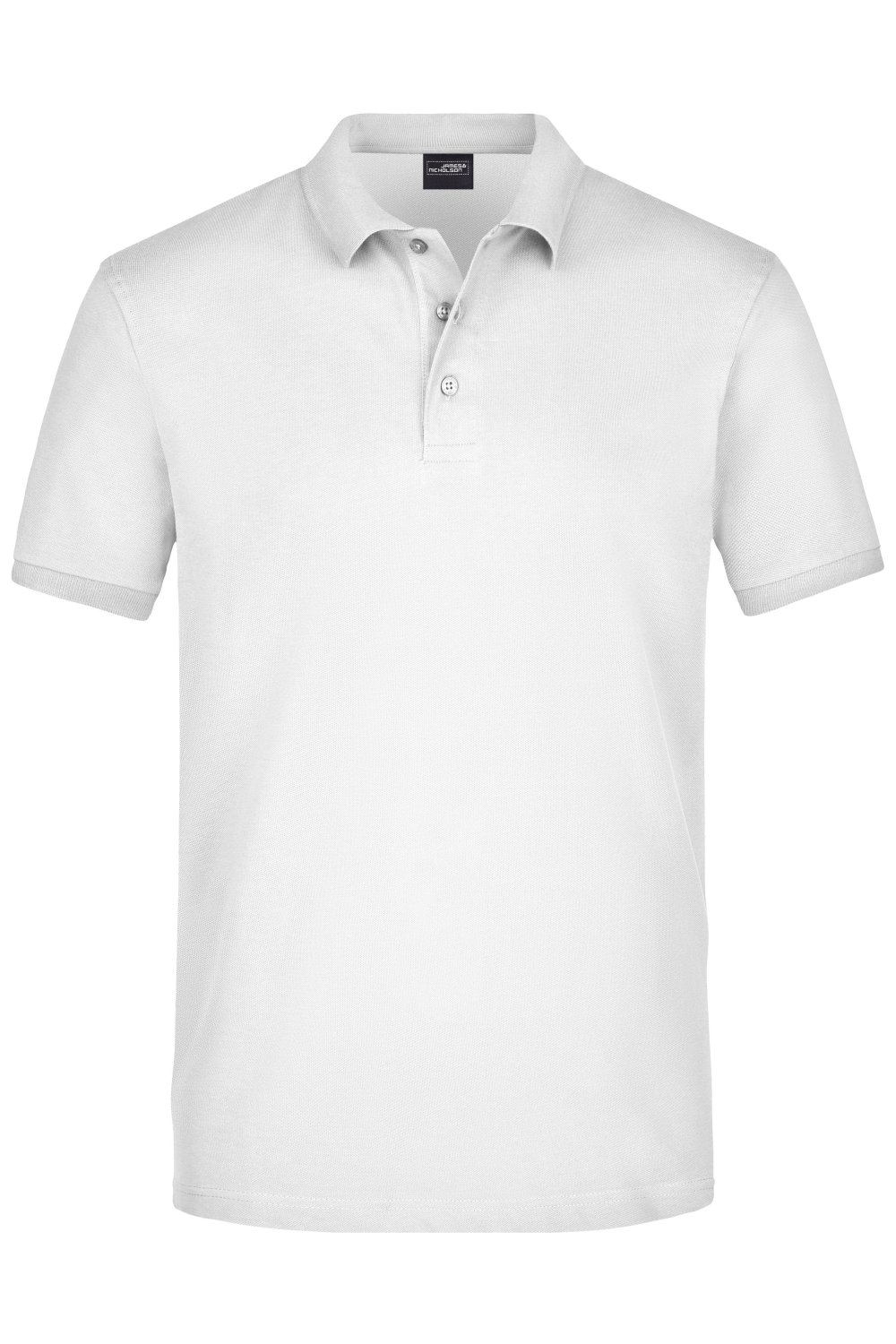 Daiber Men's Elastic Polo Piqué in White – Vorderansicht