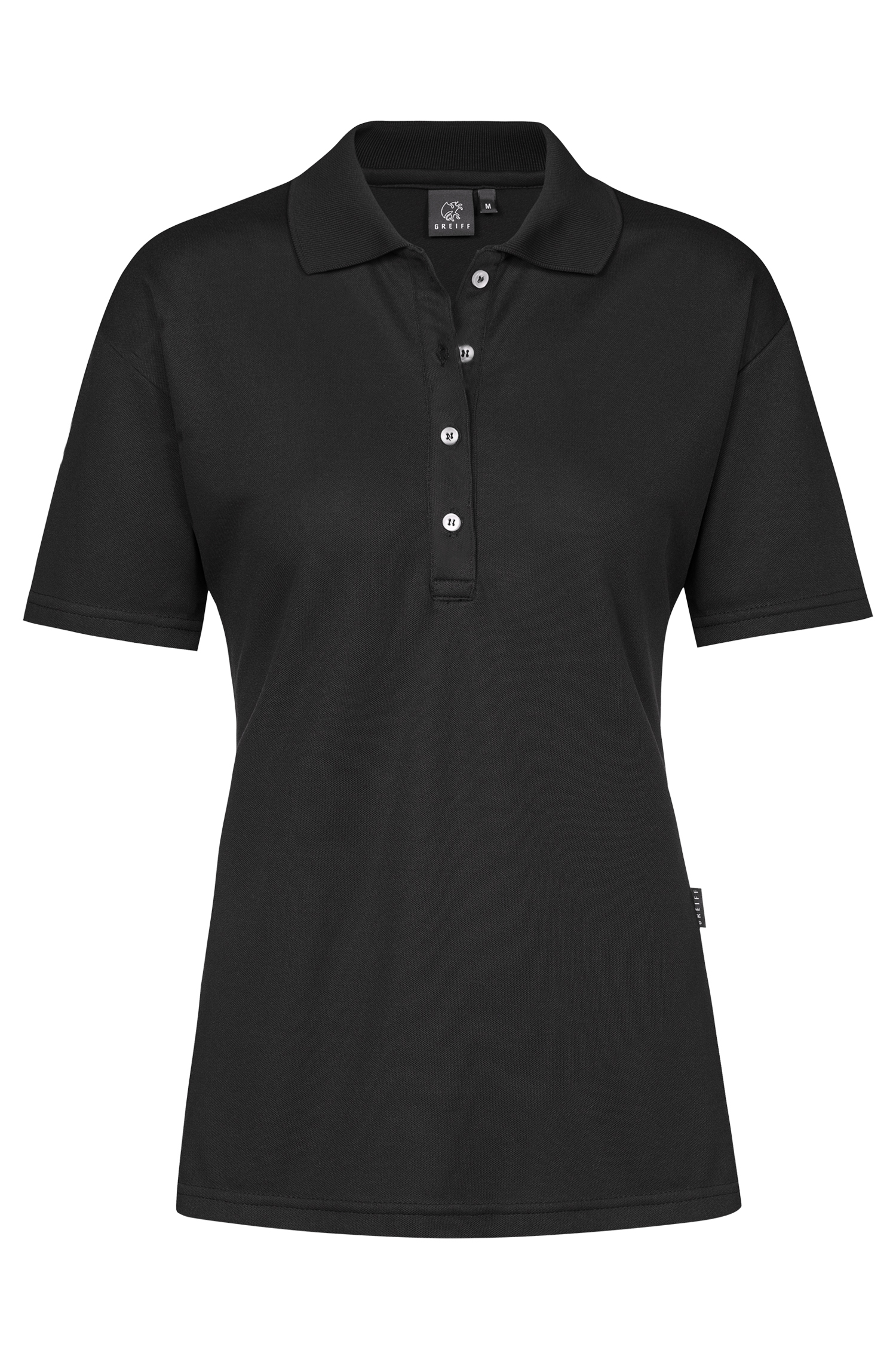 Greiff Damen-Poloshirt RF Shirts in Schwarz – Vorderansicht