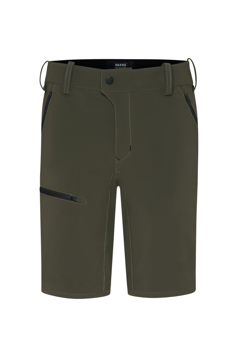 HAKRO 743 Funktionsshorts X-Stretch in Olive – Vorderansicht