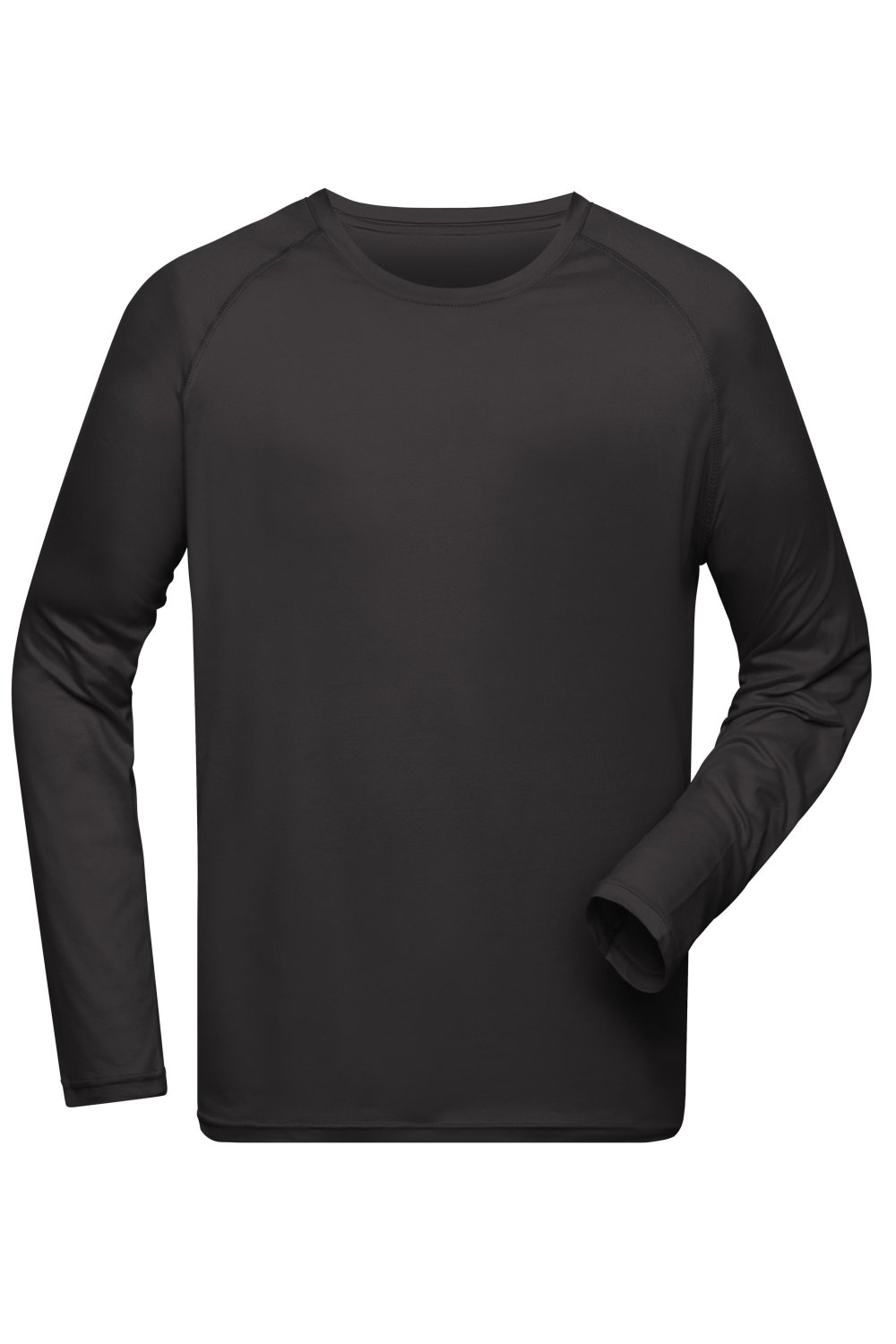 Daiber Men's Sports Shirt Long-Sleeved GRS in Black – Vorderansicht