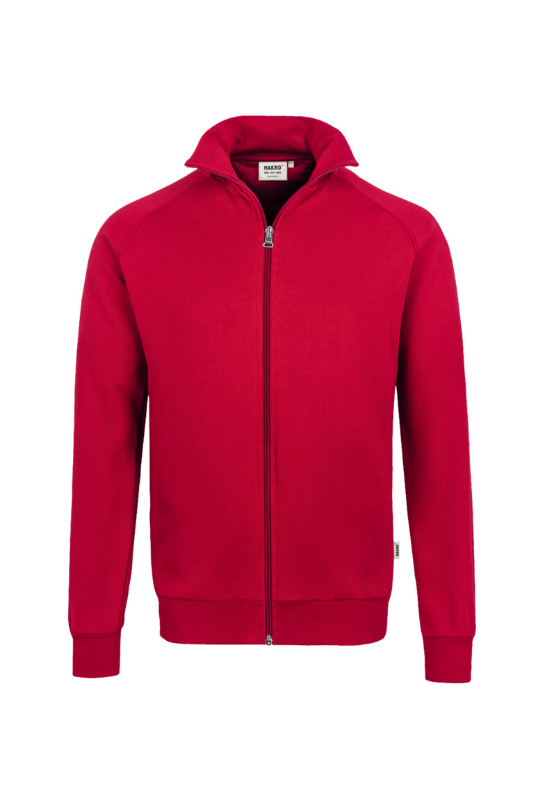 HAKRO 606 Sweatjacke Premium in Rot – Vorderansicht