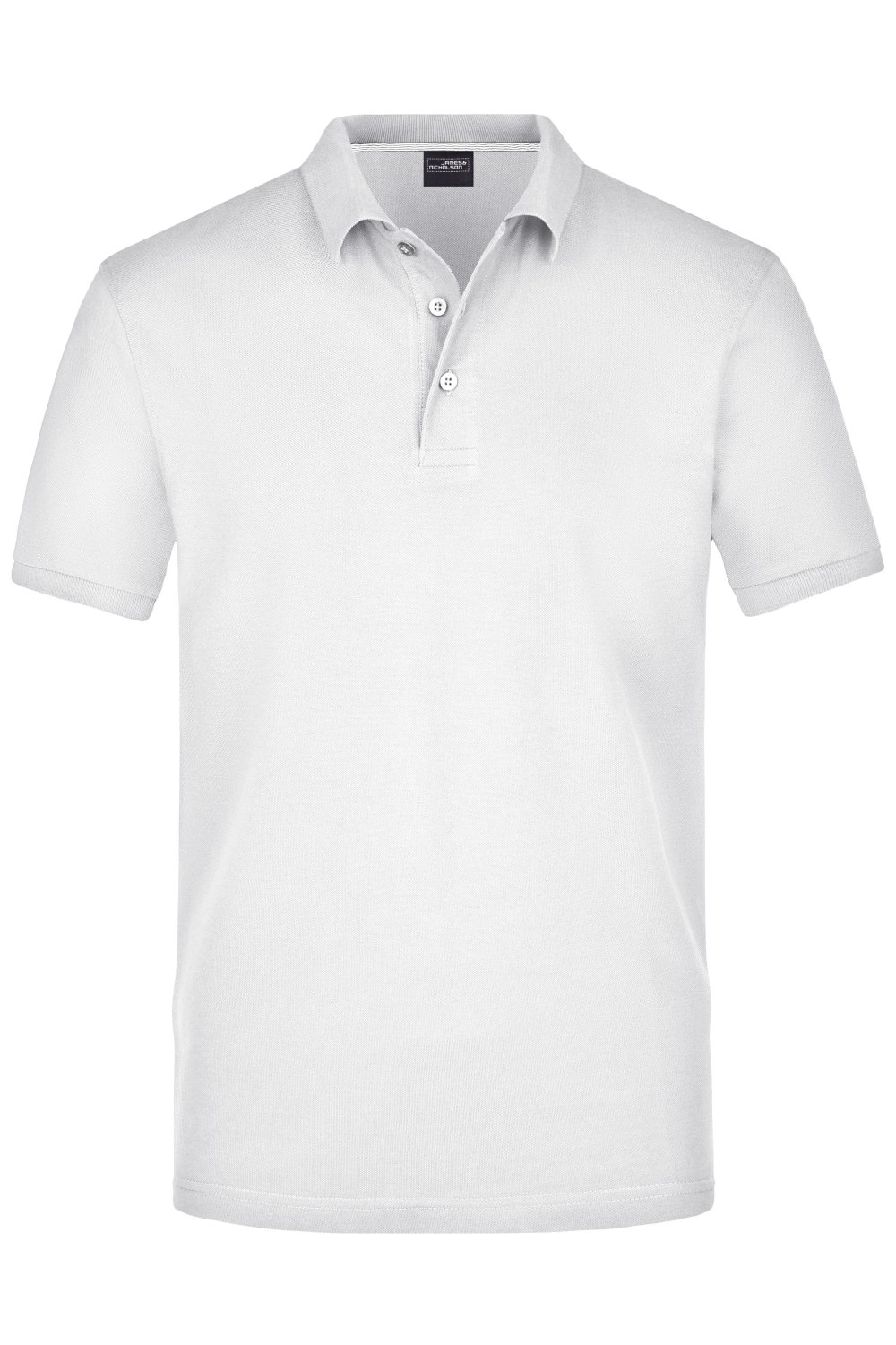 Daiber Men's Pima Polo in White – Vorderansicht