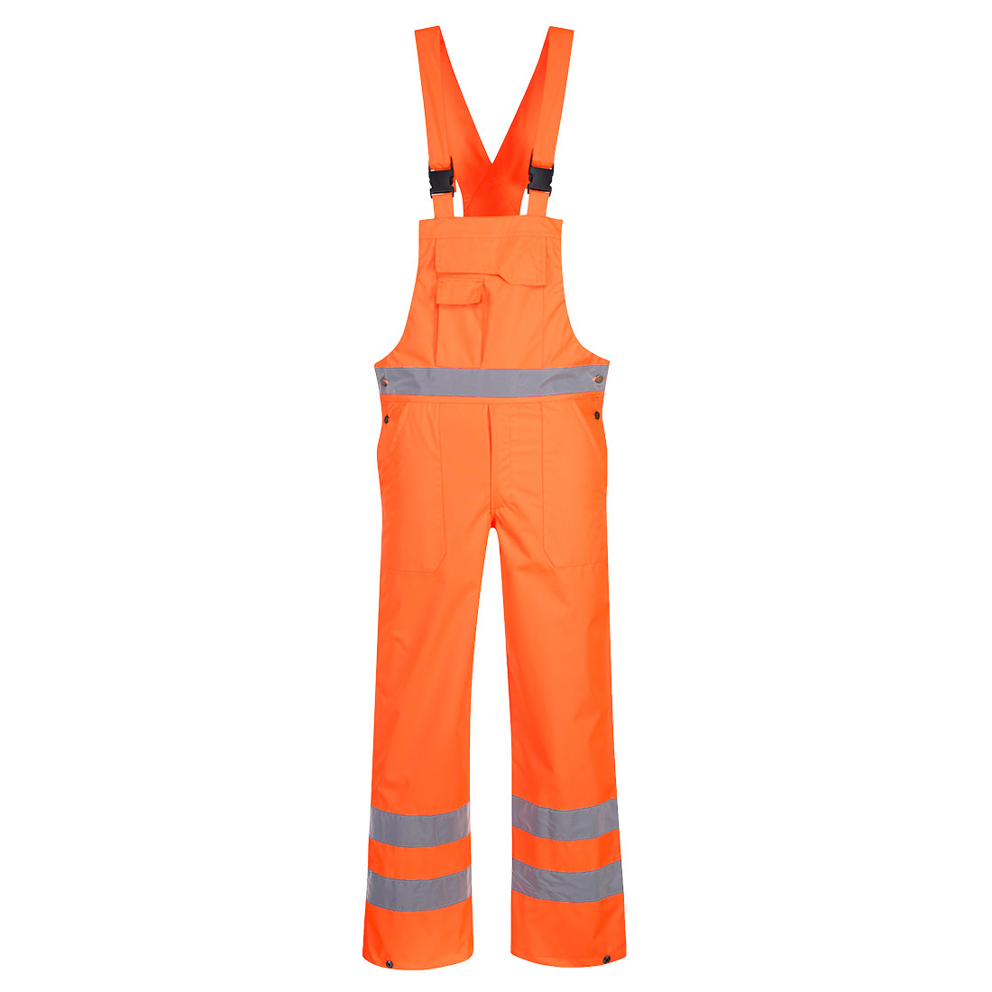 Portwest Hi-Vis Breathable Rain Bib and Brace in Orange – Vorderansicht