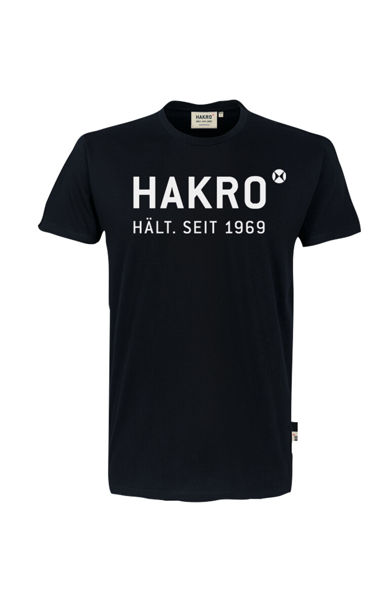 HAKRO 1969 T-Shirt Logo in Schwarz – Vorderansicht