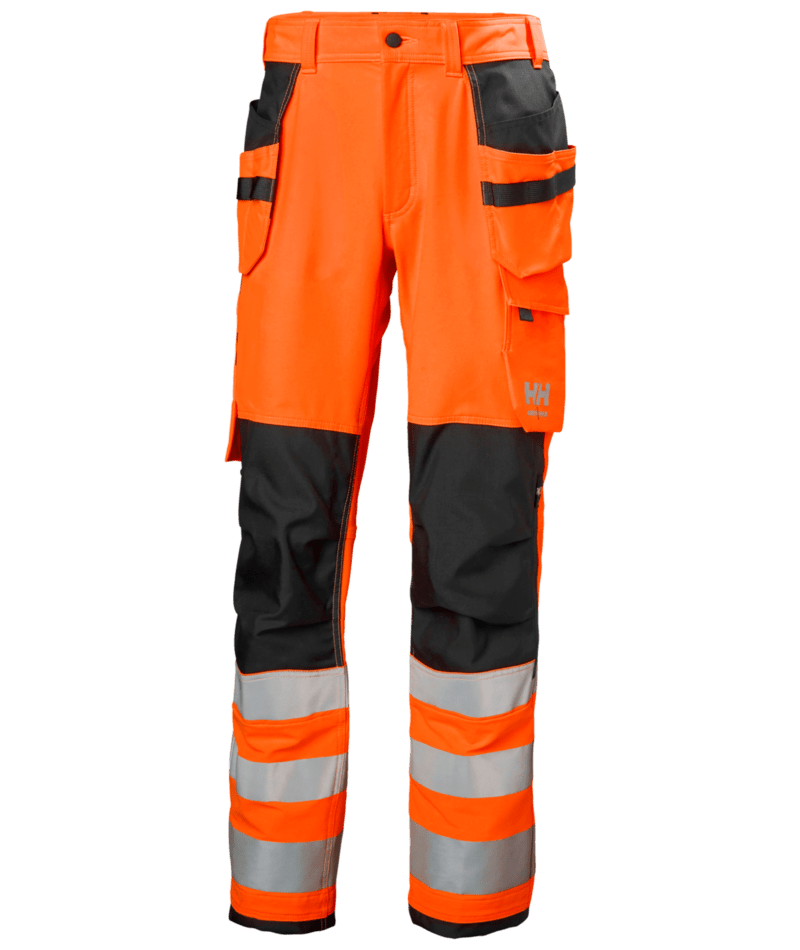 Helly Hansen Workwear ALNA 4X CONSTRUCTION PANT CL 2 in Orange/Anthrazit – Vorderansicht