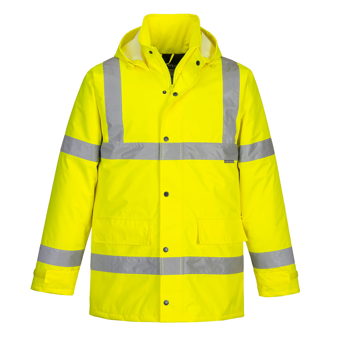 Portwest Essential Hi-Vis Winter Traffic Jacket in Gelb – Vorderansicht