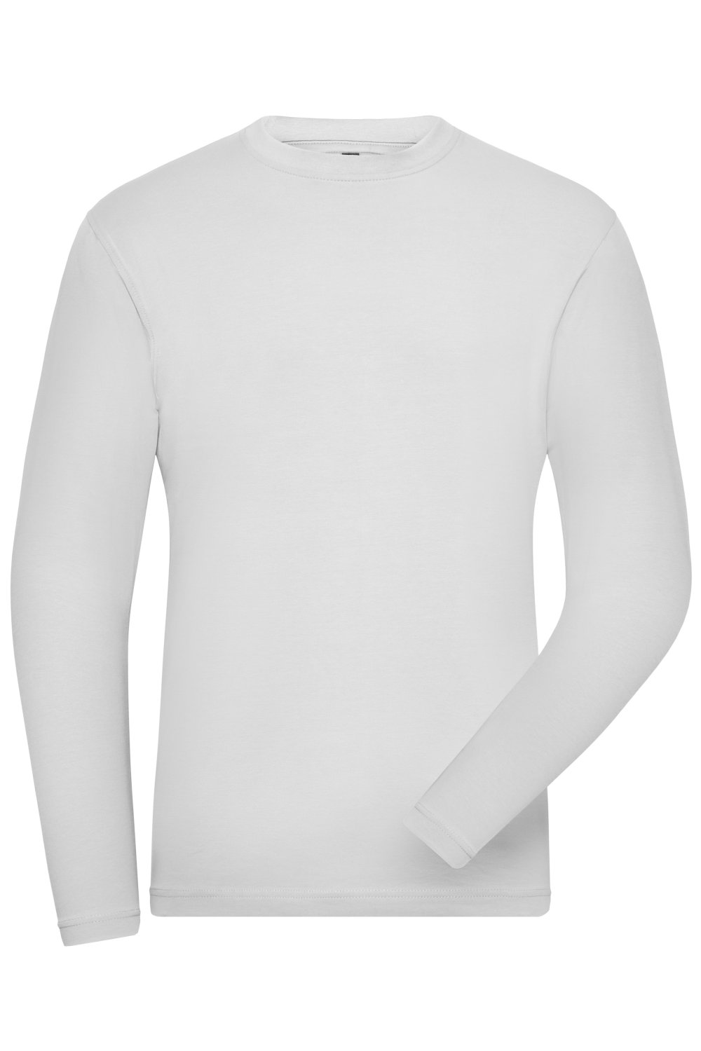 Daiber Men's ORGANIC Stretch-Longsleeve Work - SOLID - OCS Blended in White – Vorderansicht