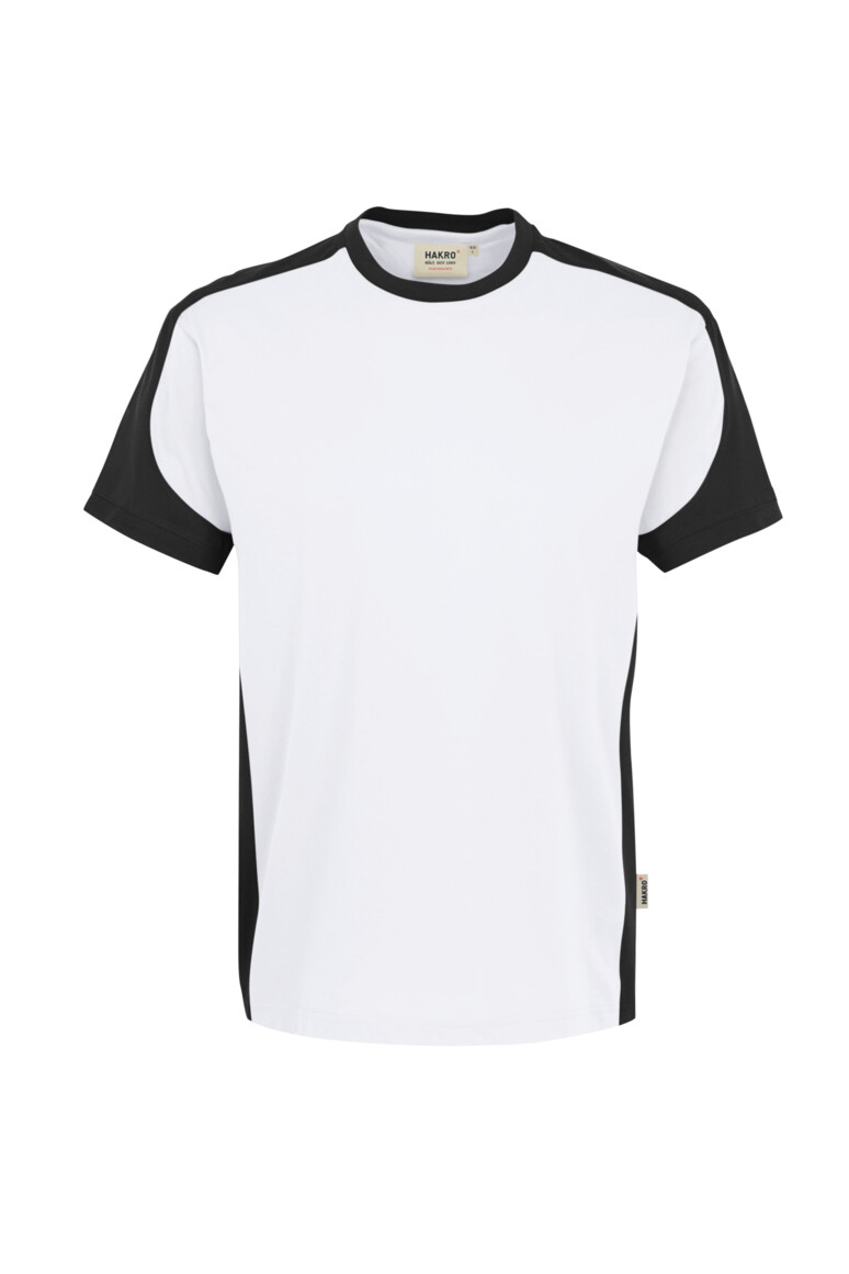 HAKRO 290 T-Shirt Contrast MIKRALINAR® in Weiß/Anthrazit – Vorderansicht