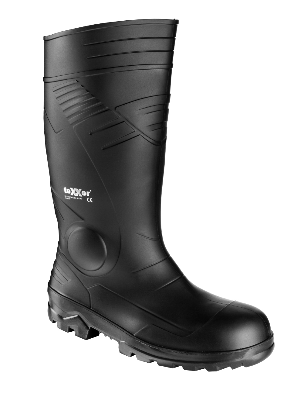 teXXor® S5-PVC-Sicherheitsstiefel in Schwarz – Vorderansicht
