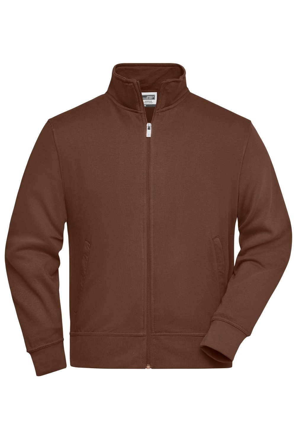Daiber Workwear Sweat Jacket in Brown – Vorderansicht