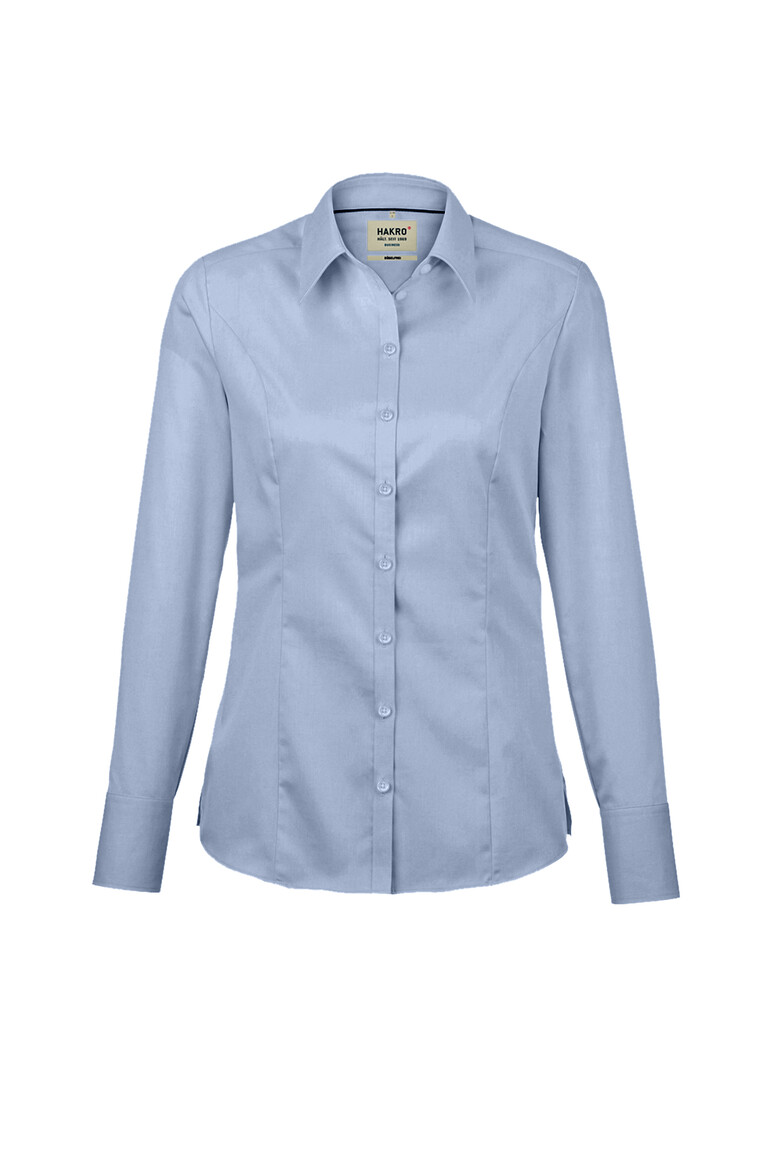 HAKRO 106 Bluse Business in Himmelblau – Vorderansicht