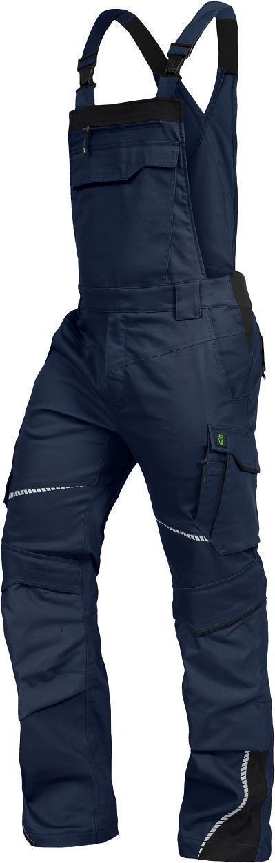 Leibwächter Latzhose FLEXL Flex Line in Marine-Schwarz – Vorderansicht