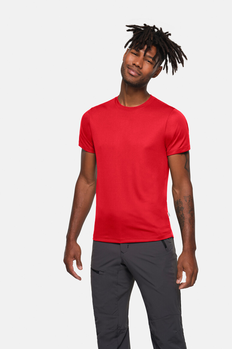 HAKRO 287 T-Shirt COOLMAX® ECO in Rot – Modellansicht
