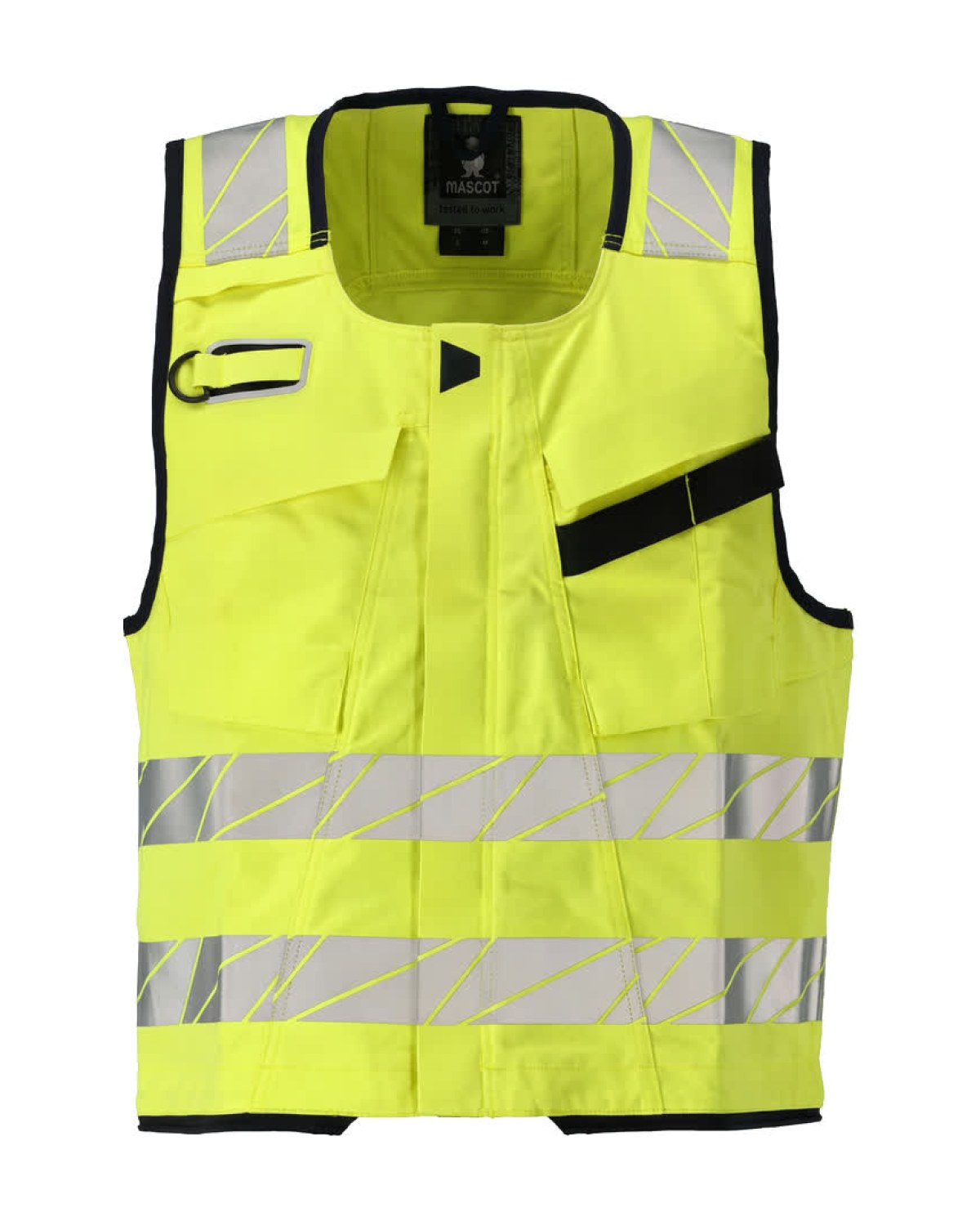 MASCOT Accelerate Multisafe Werkzeugweste in Hi-Vis Gelb/Schwarzblau – Vorderansicht
