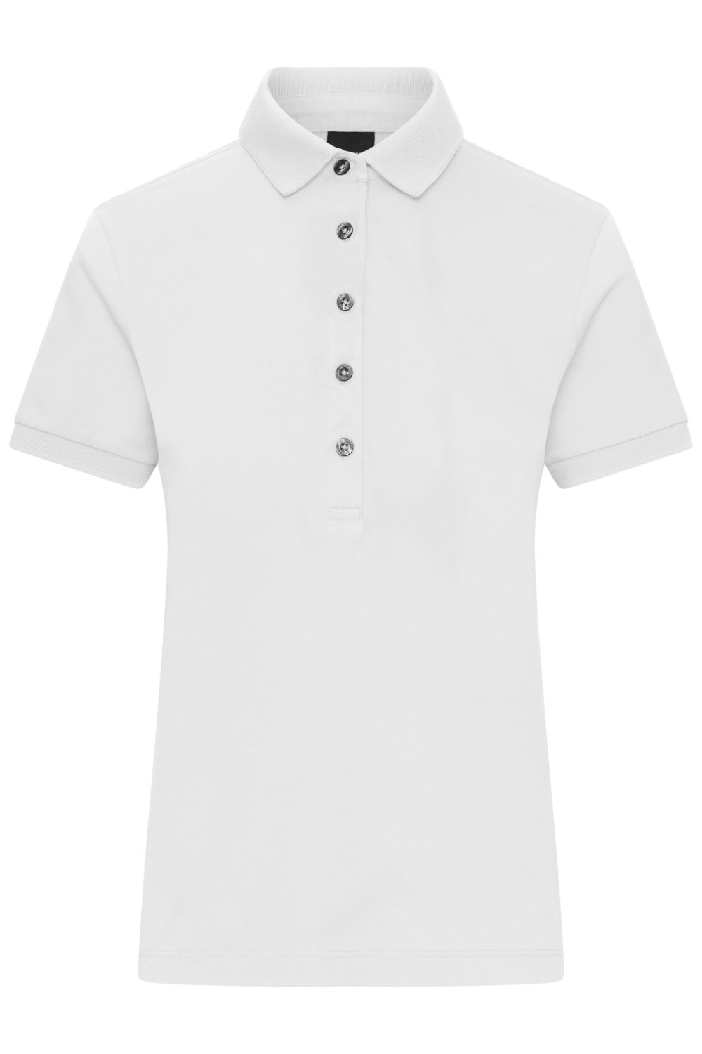 Daiber Ladies' Mercerised Polo in White – Vorderansicht