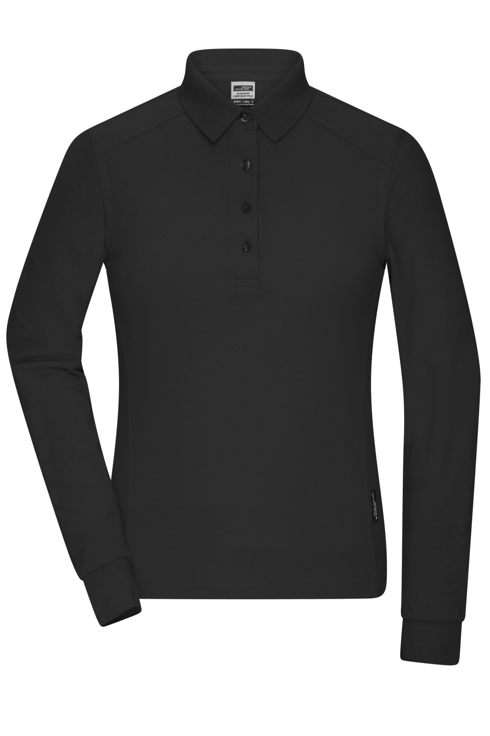 Daiber Ladies' Workwear-Long-Sleeved Polo OCS Blended in Black – Vorderansicht