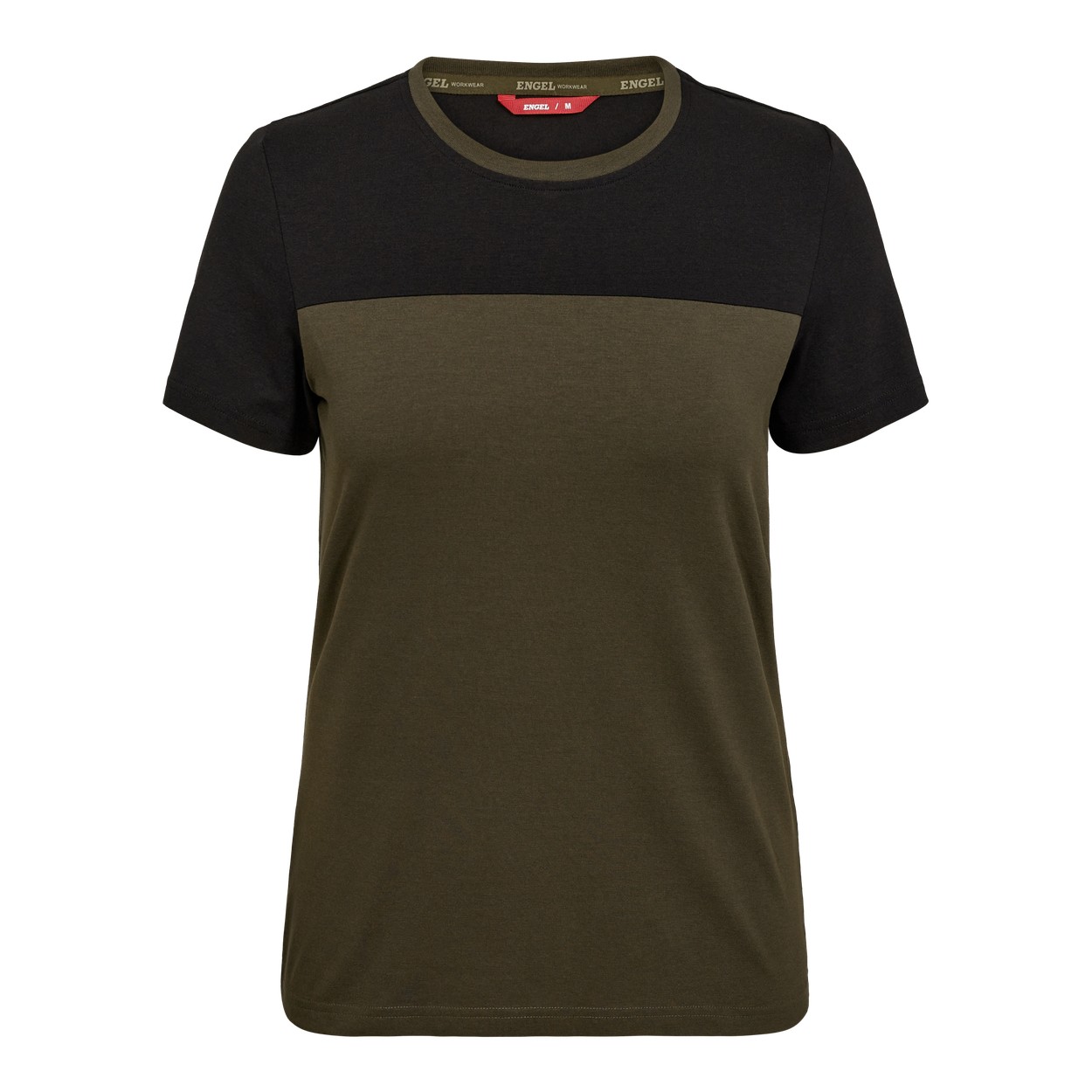 ENGEL Entire 9334-243 Damen T-Shirt in Forest Green/Schwarz – Vorderansicht