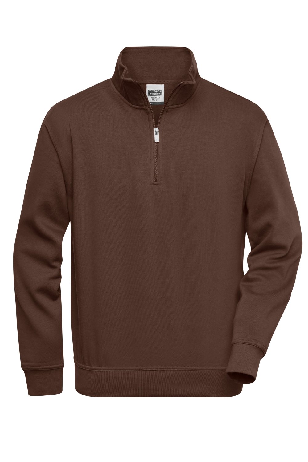 Daiber Workwear Half-Zip Sweat in Brown – Vorderansicht