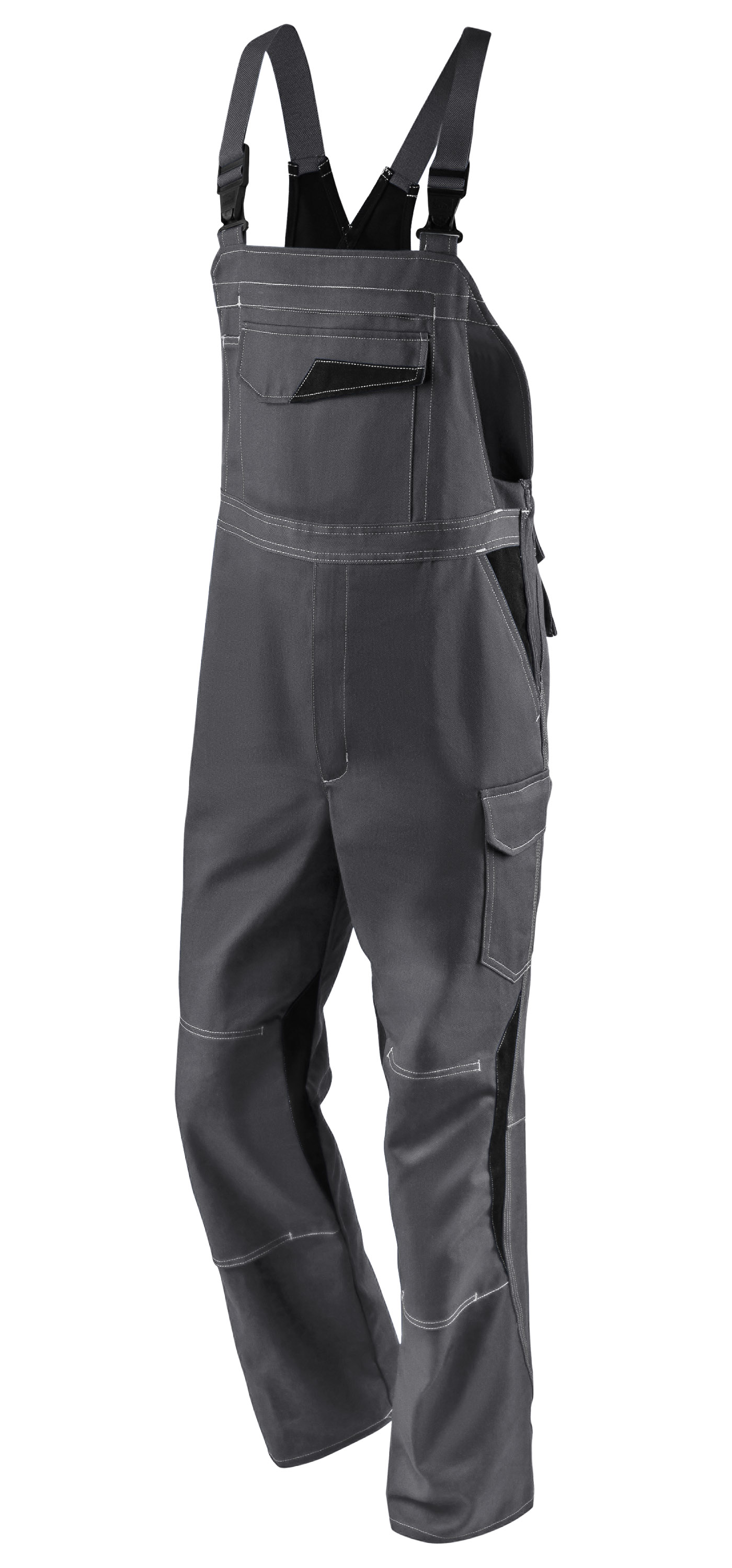 Kübler IMAGE DRESS NEW DESIGN Latzhose PSA 2 in Anthrazit/Schwarz – Vorderansicht