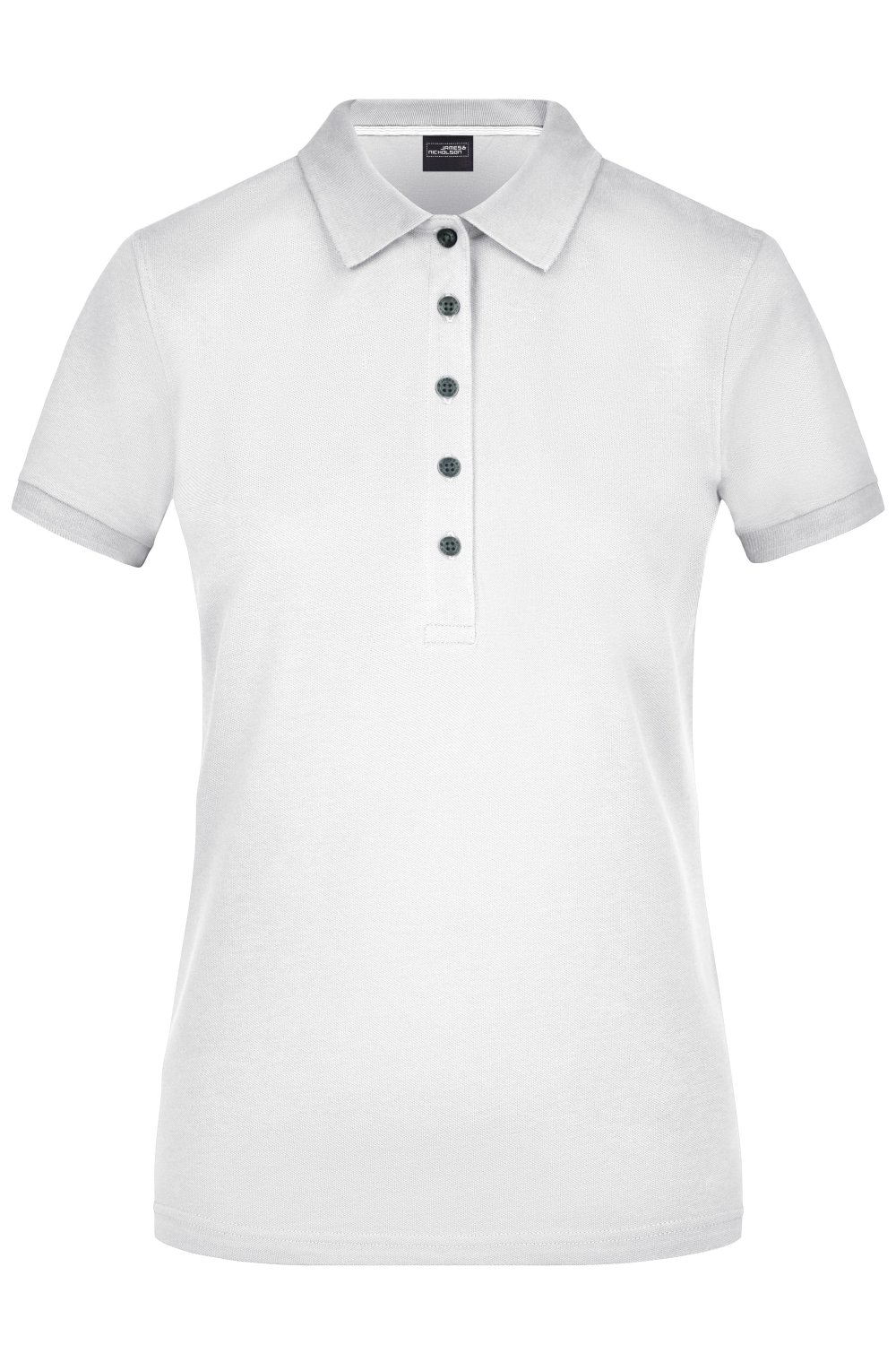 Daiber Ladies' Pima Polo in White – Vorderansicht