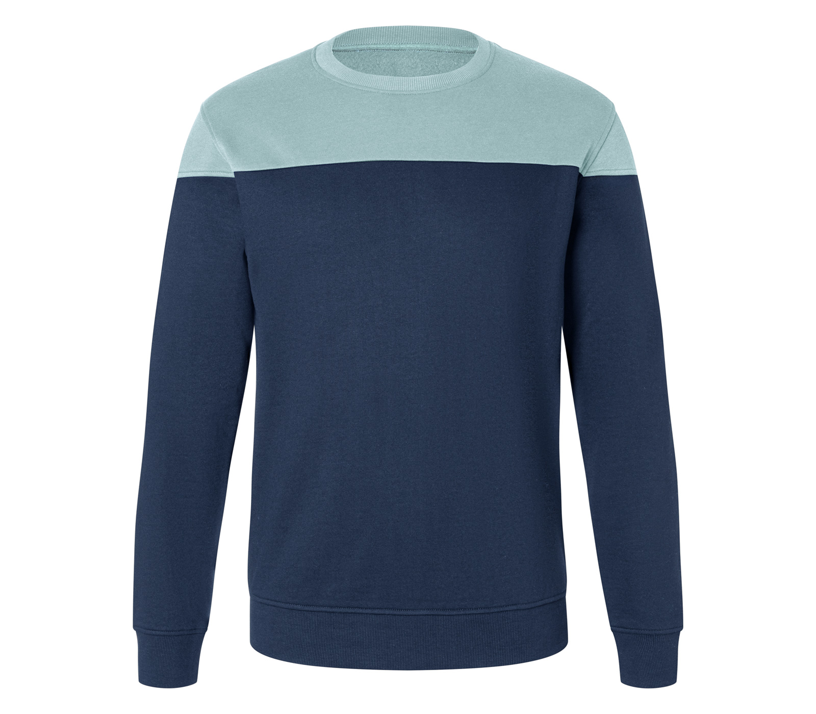 KÜBLER SHIRTS Sweatshirt in Dunkelblau/Eisblau – Vorderansicht